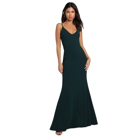 Lulus Dresses & Skirts - Lulu’s Infinite Glory Forest Green Maxi Dress In Size Medium